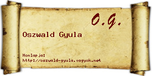 Oszwald Gyula névjegykártya